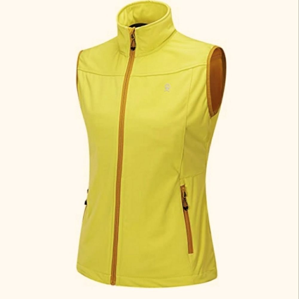Little Donkey Andy Lightweight Yellow Windproof Waterproof Vest Size Small NWOT